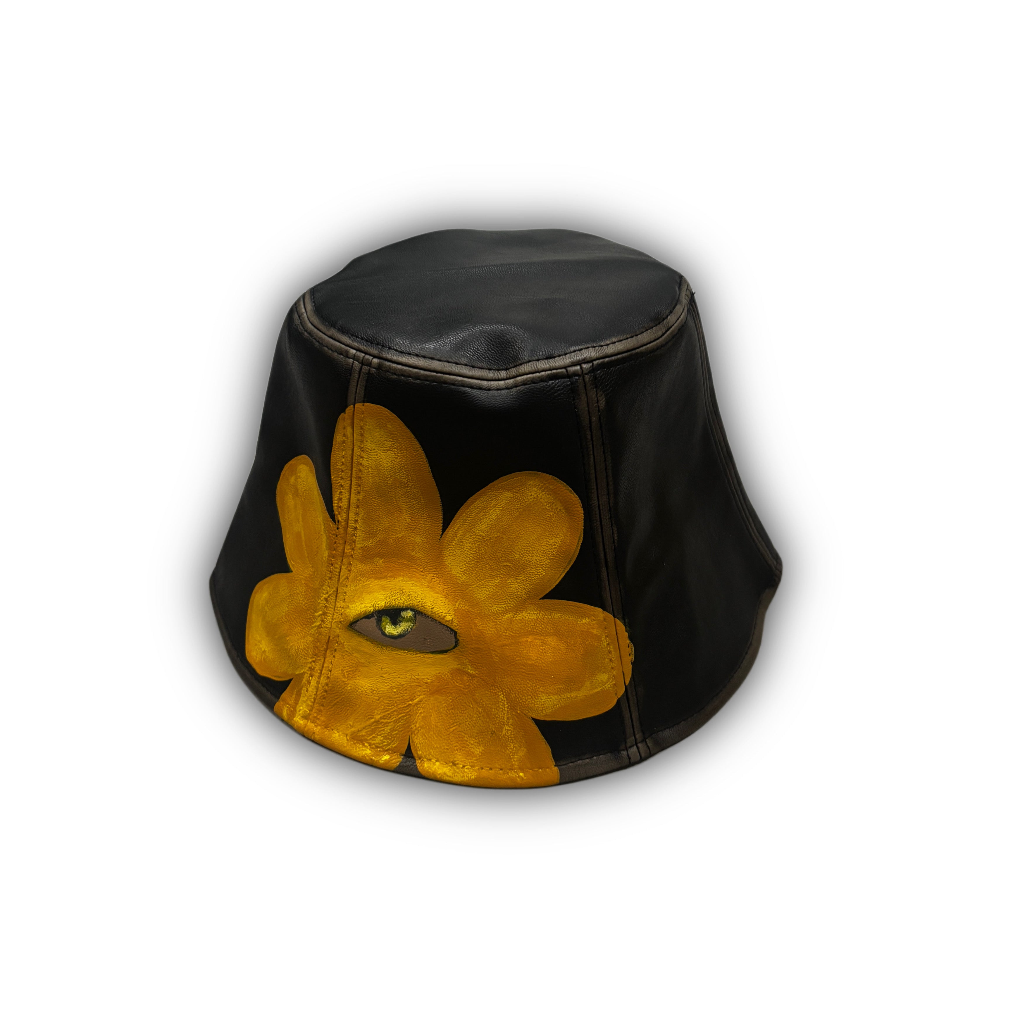 Golden Bloom Leather Bucket